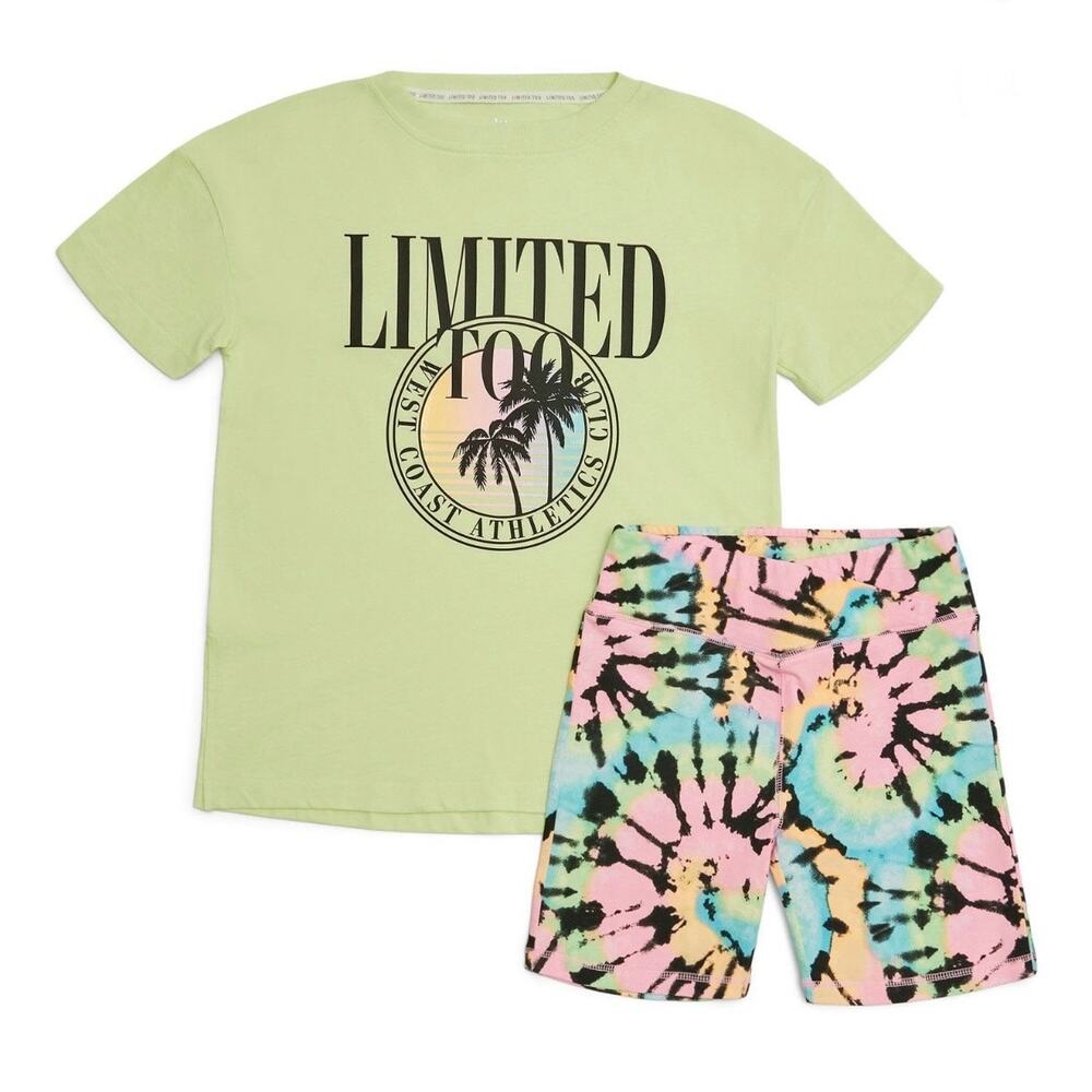 Limited Too Girls Active Biker Short Set Soze S Lime (453)